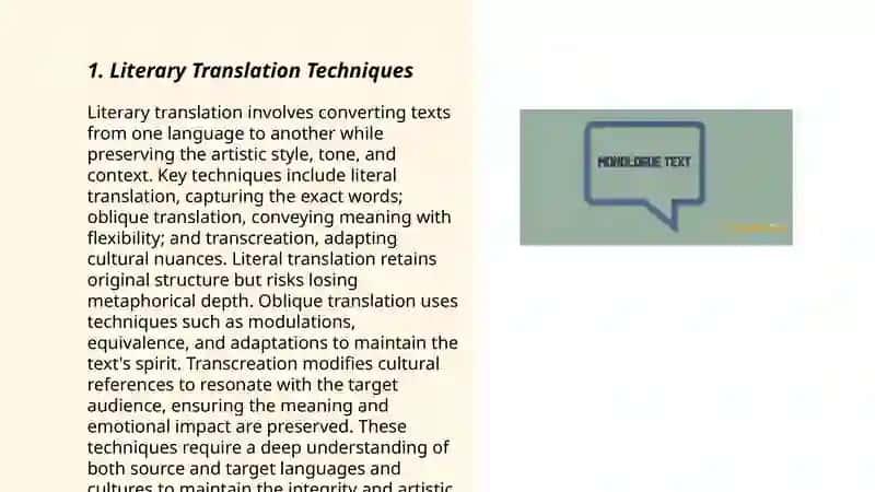 Translation conversational style texts (monologues) 3