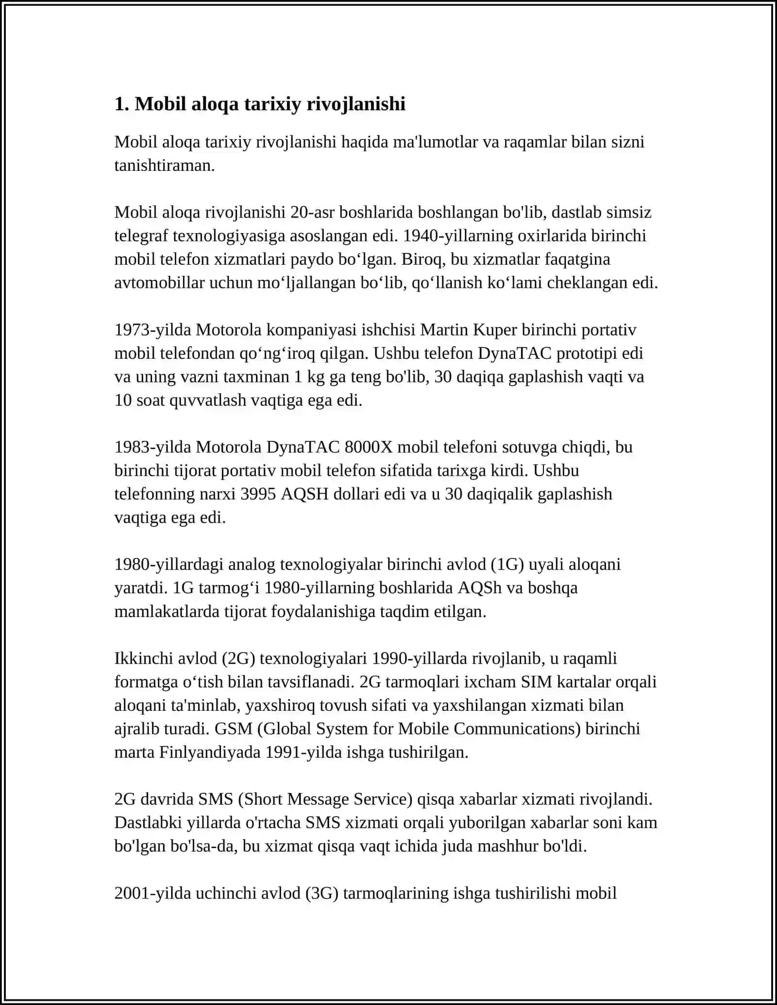MOBIL RADIOTELEFON ALOQANING RIVOJLANISHI 3