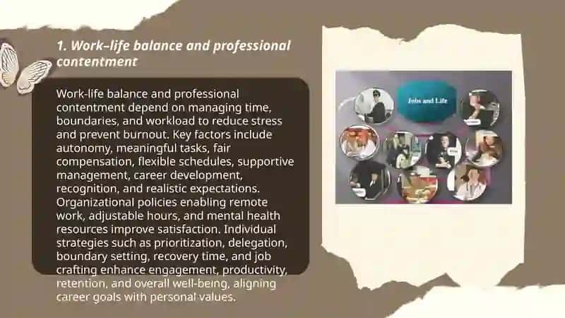 Work–life balance and professional contentment 3