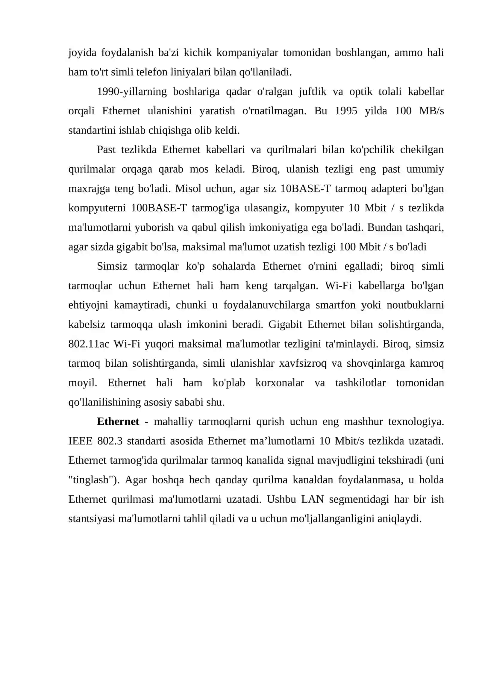 ETHERNET TEXNOLOGIYALARI 3