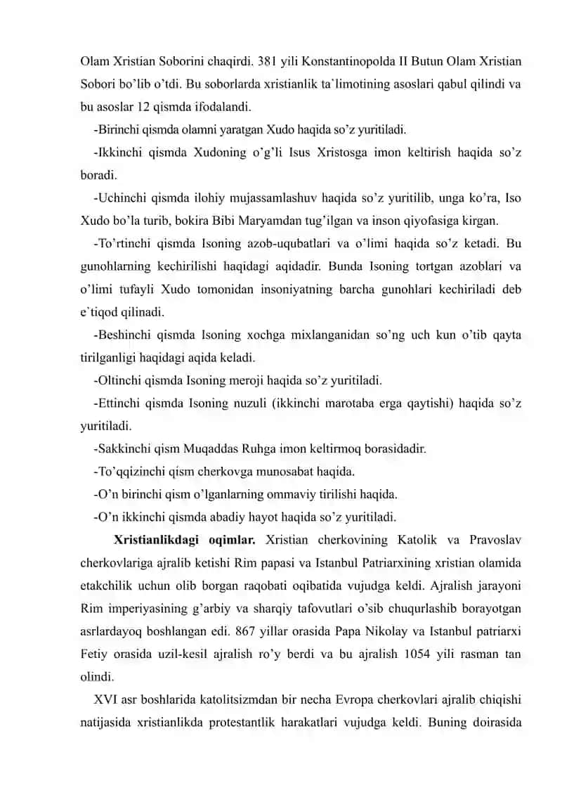 Xristianlik dinini paydo bolishi va talimoti 3