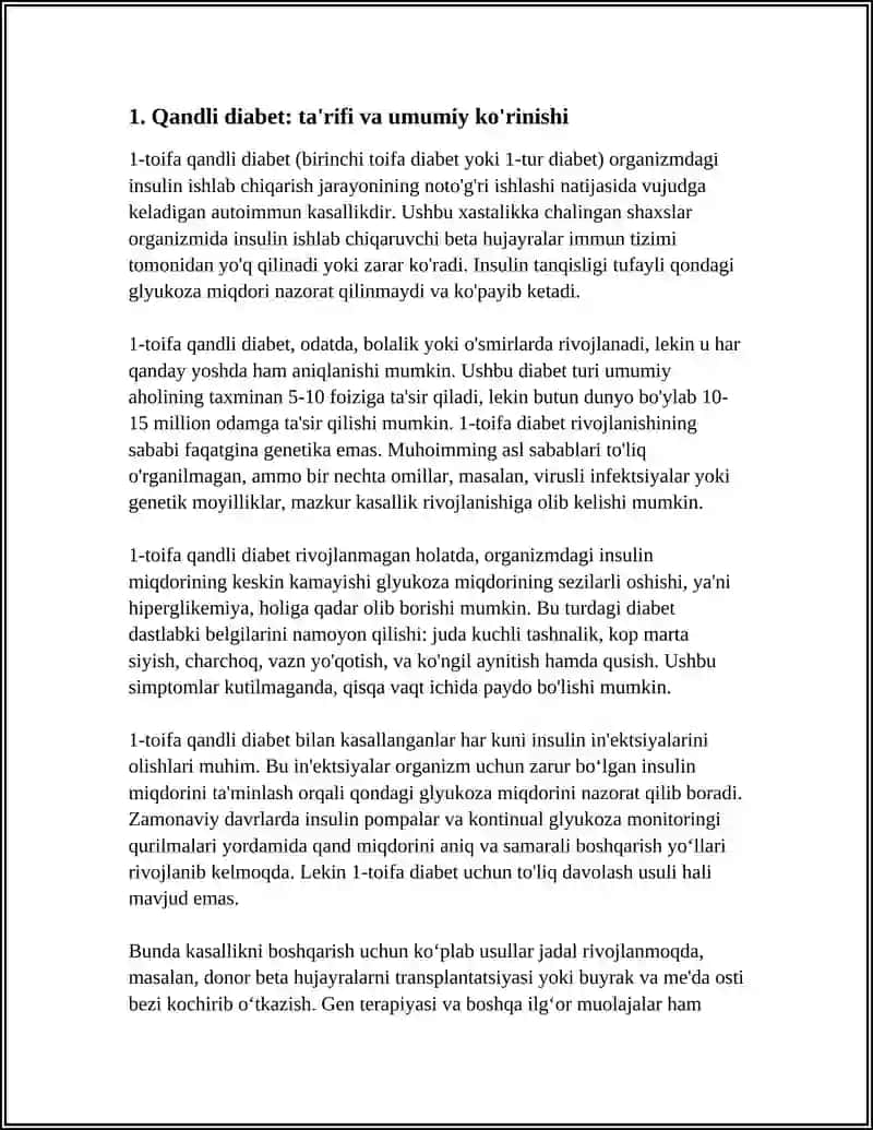 HANDLING DIABET, TURLARI VA FARQLARI 3