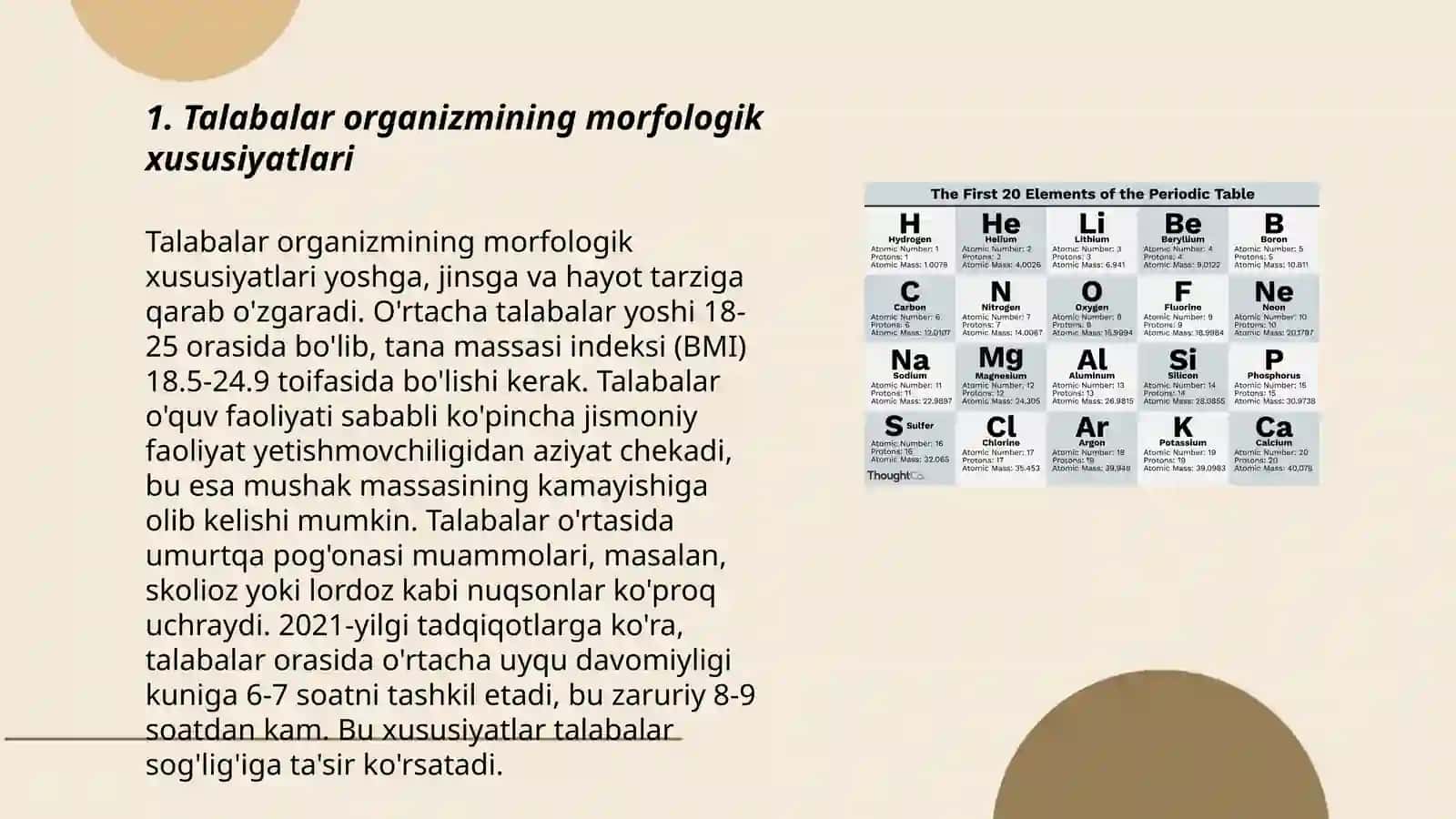 Talabalar organizmining morfologik xususiyatlari 3