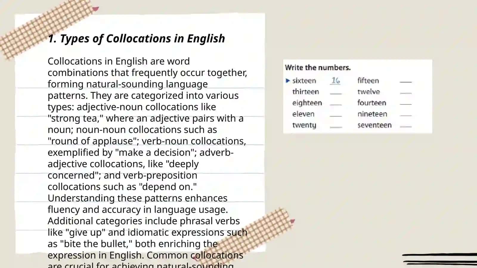 Typology of word combinations in the English and native languages 3