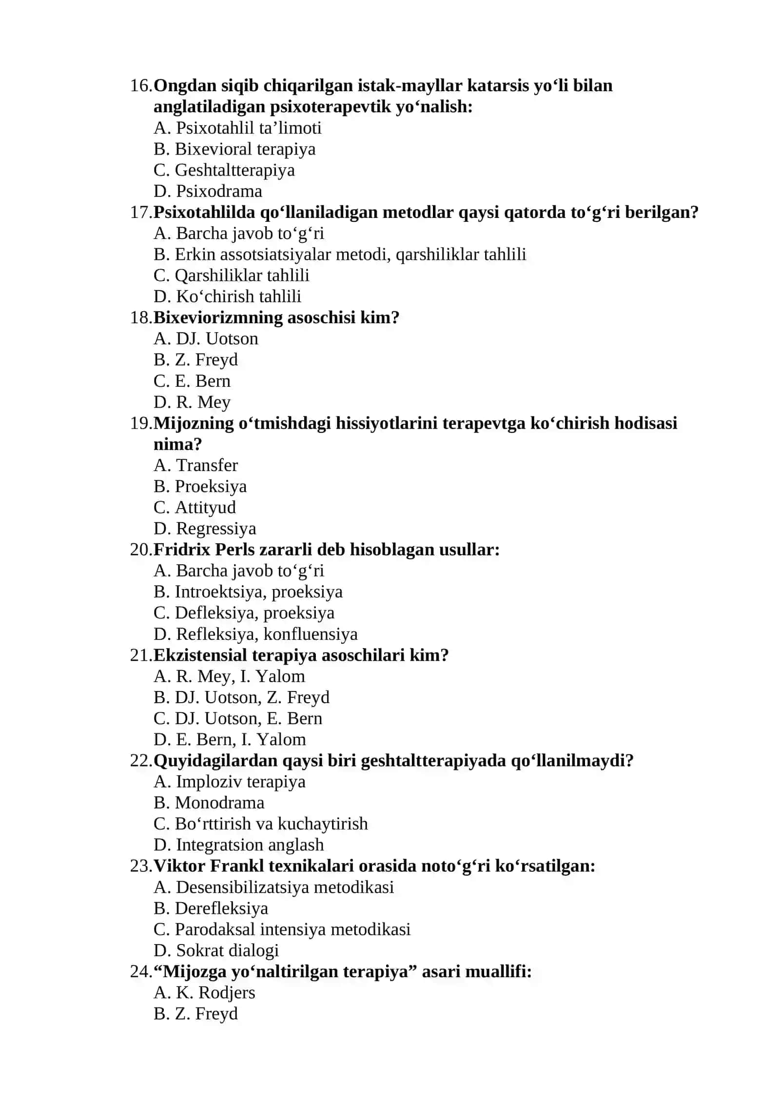 Psixologik konsultatsiya psixokorreksiya test 3