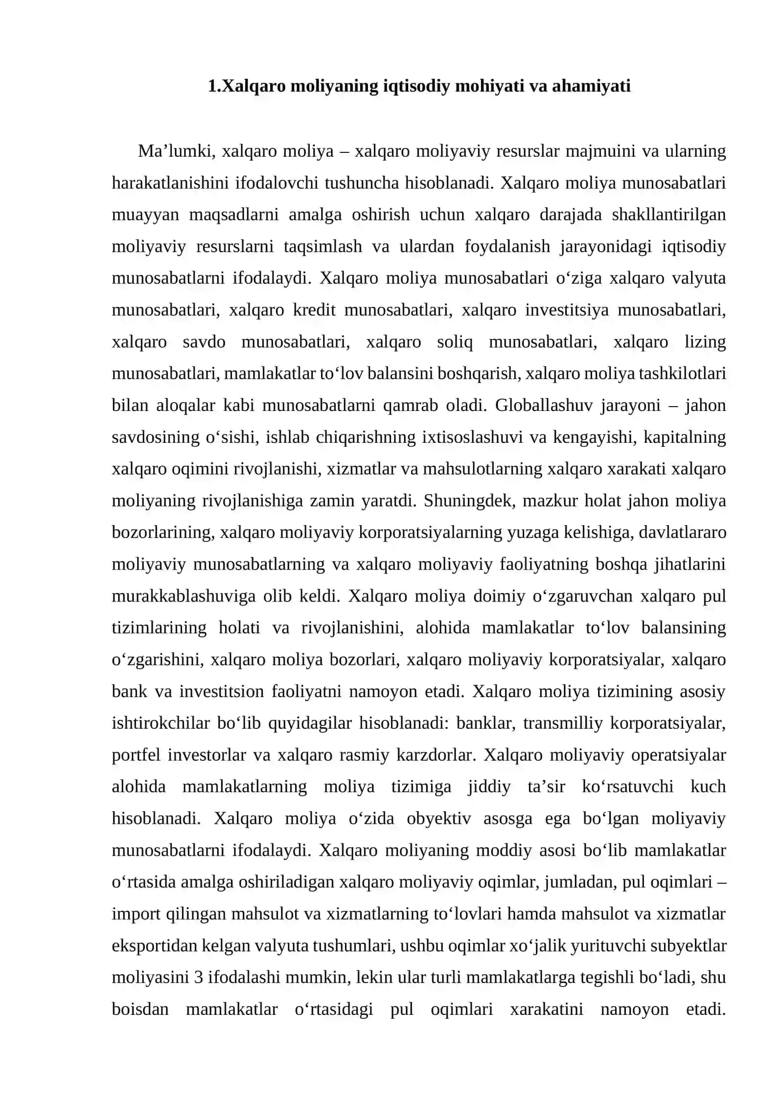 Jahon iqtisodiyoti rivojlanishida xalqaro moliyaning roli 3