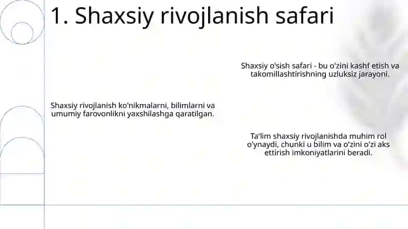 Shaxsning rivojlanishi, tarbiyasi 3