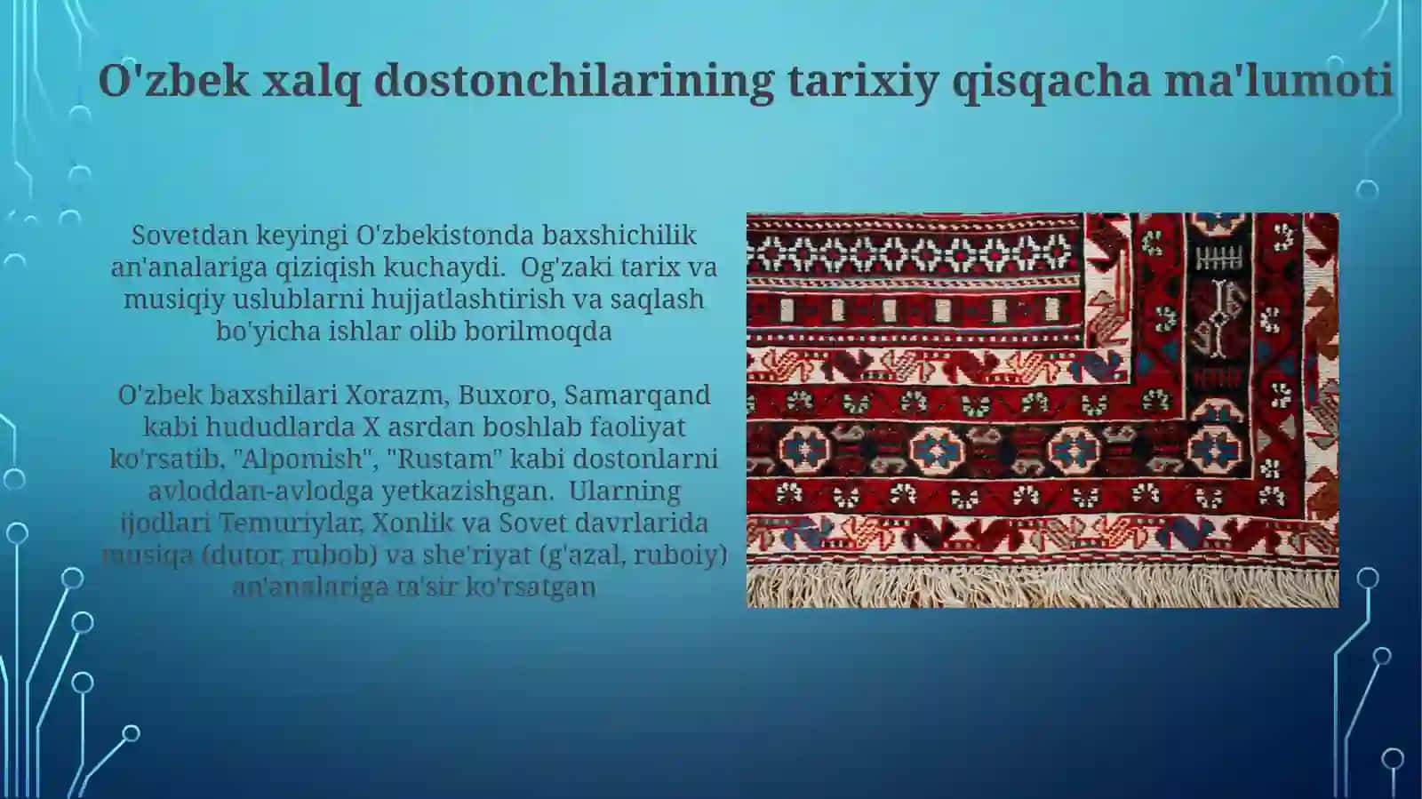 O'zbekxalqbaxshilarihaqidama'lumotgaegabo'lish 3