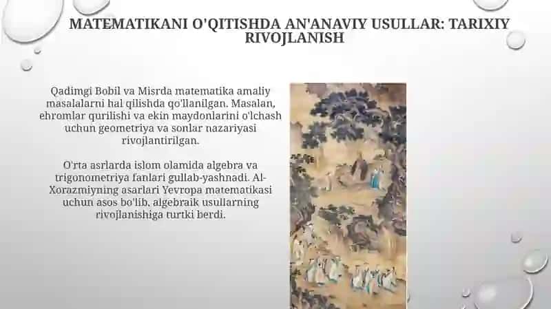 Matematikani o'qitishda an'anaviy metodlar 3