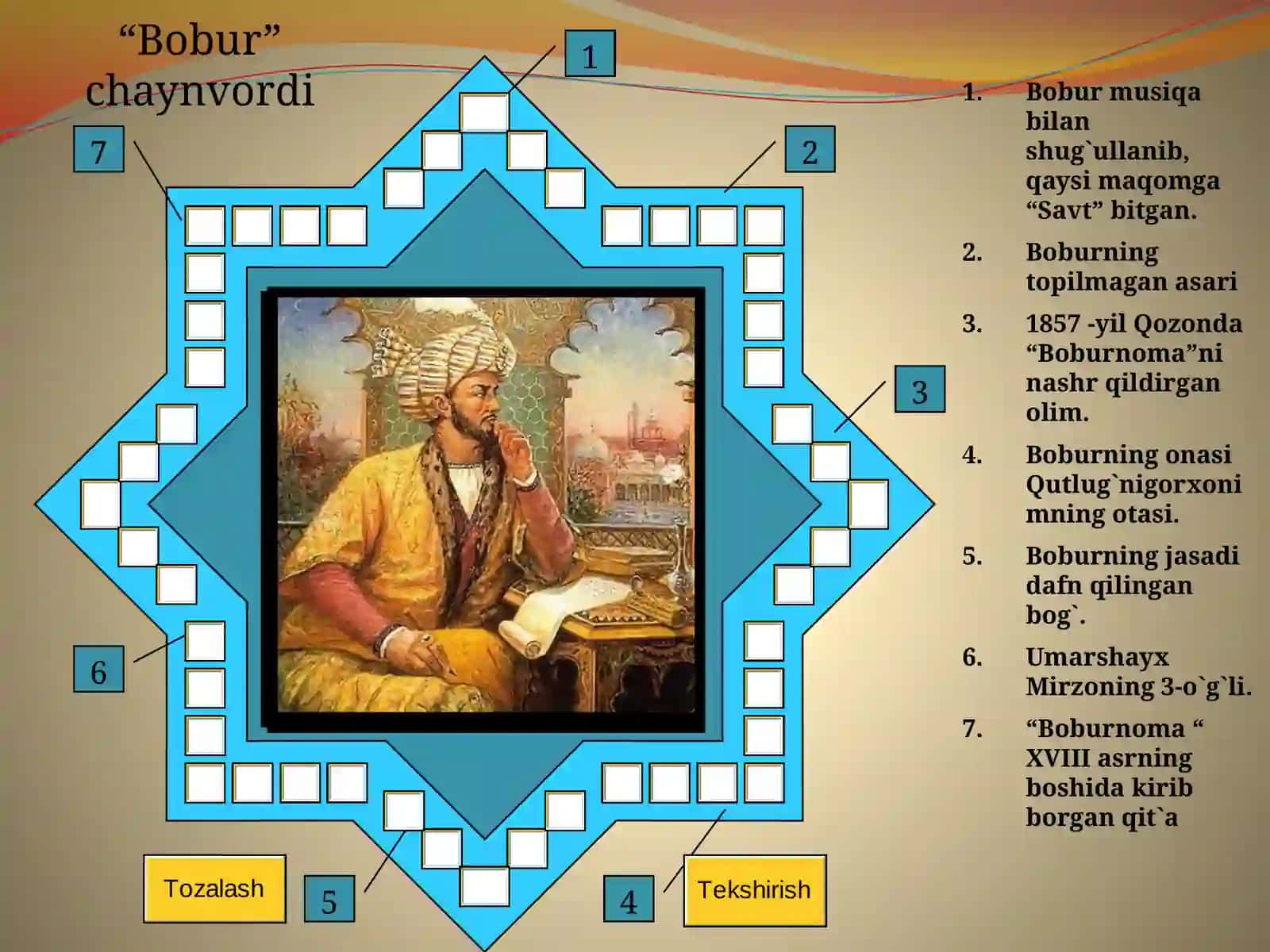 ZAHIRIDDIN MUHAMMAD BOBURNING ”BOBURNOMA” ASARINI O’RGANISH USULLARI 3