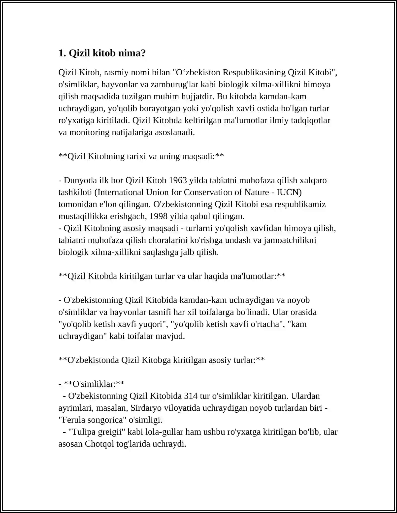 O'ZBEKISTON O'SIMLIKLARI "QIZIL KITOB"I 3