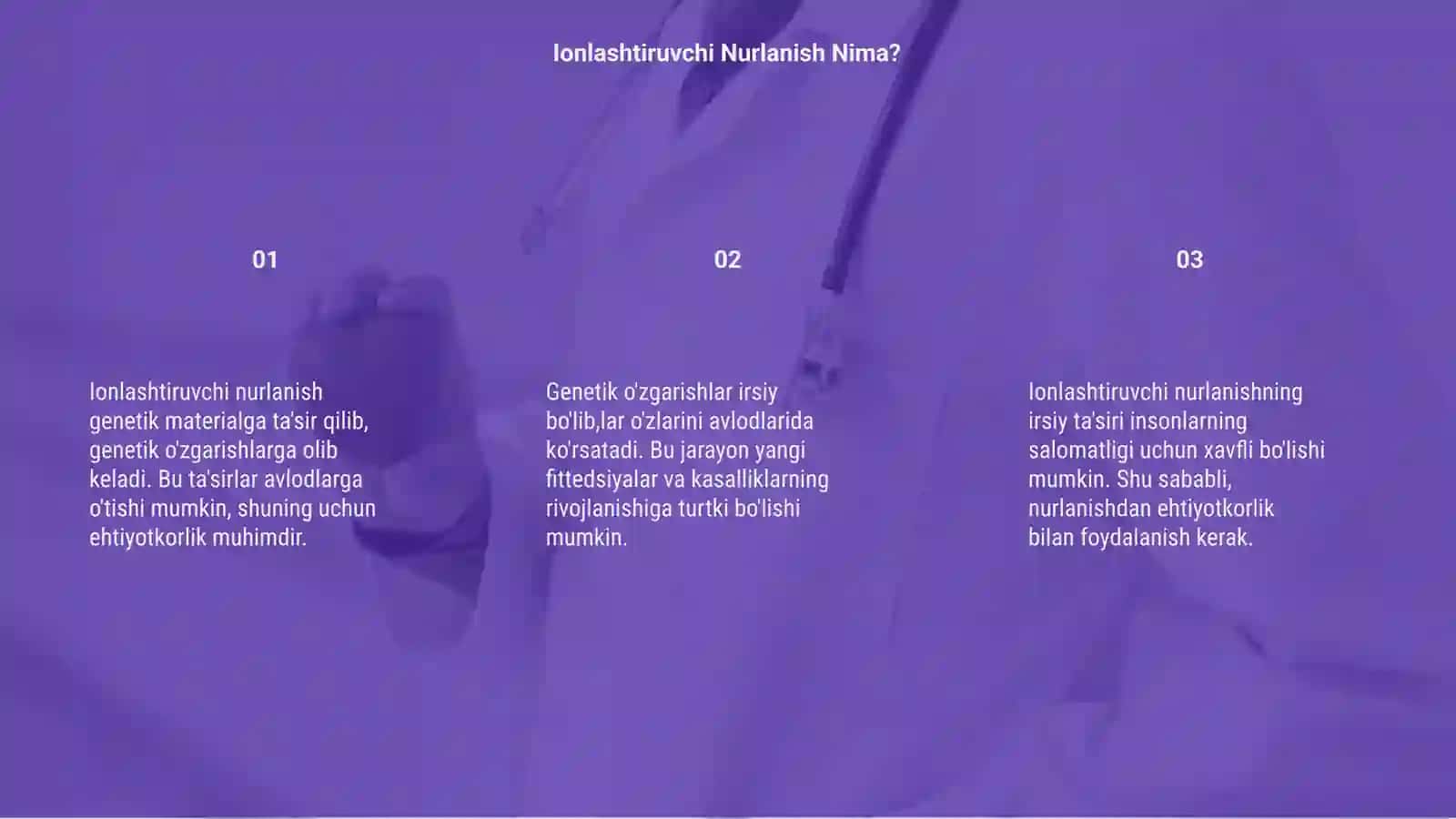 Ionlashtiruvchi nurlanishning irsiy taʼsiri 3