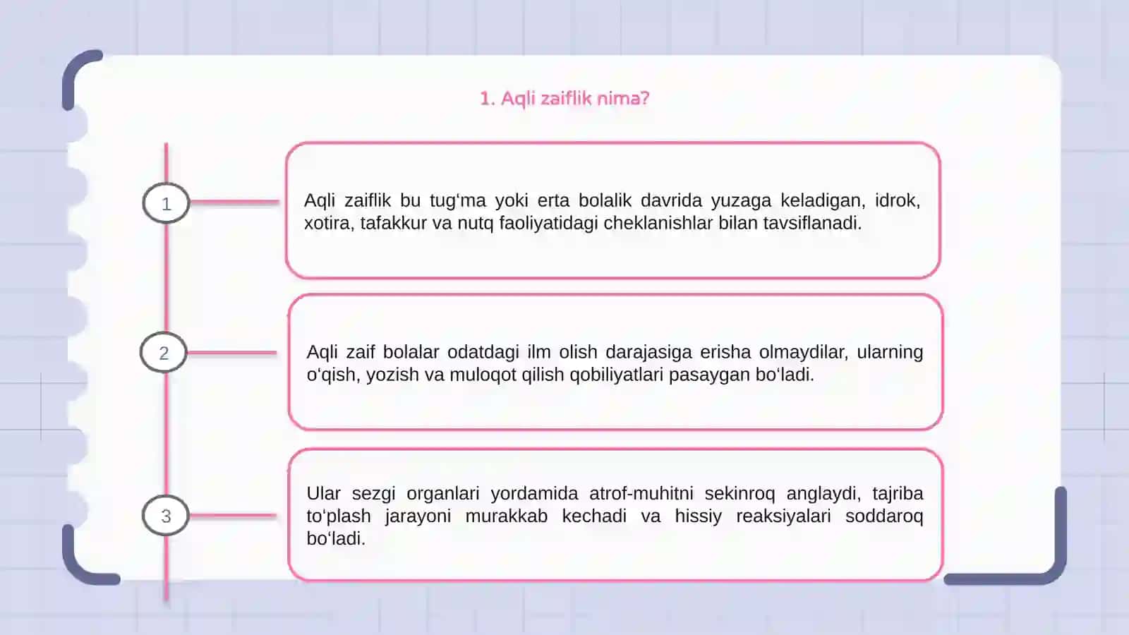 Aqli zaif o'quvchining sezgi xususiyatlari 3