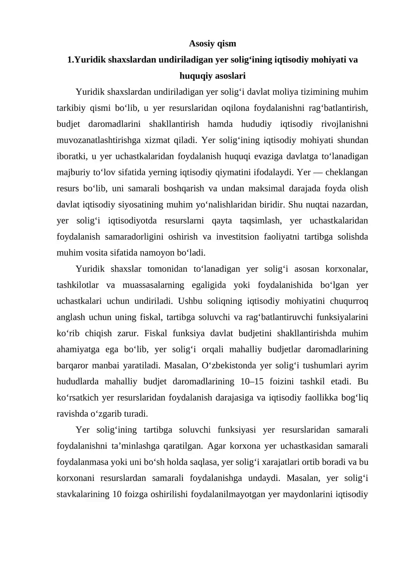 Yer soligi va uni soliq tizimida tutgar o‘rni 3