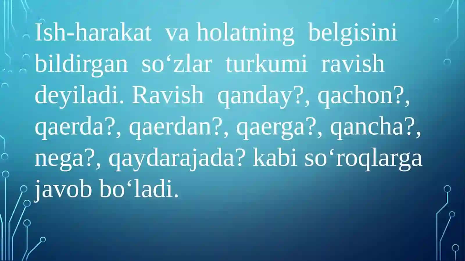 Ravish so‘z turkumi sifatida 3