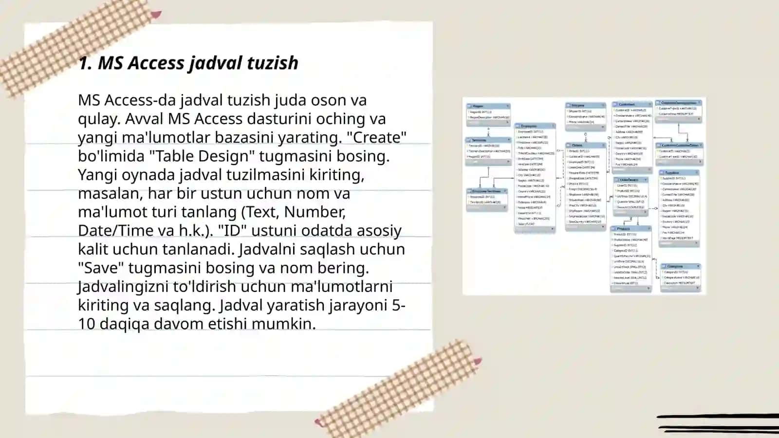 MS Access ma’lumotlar bazasini boshqarish tizimi (Jadval. Forma 3