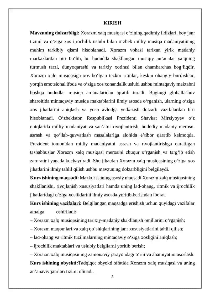 Xorazm xalq musiqasining o‘ziga xos jihatlari 3