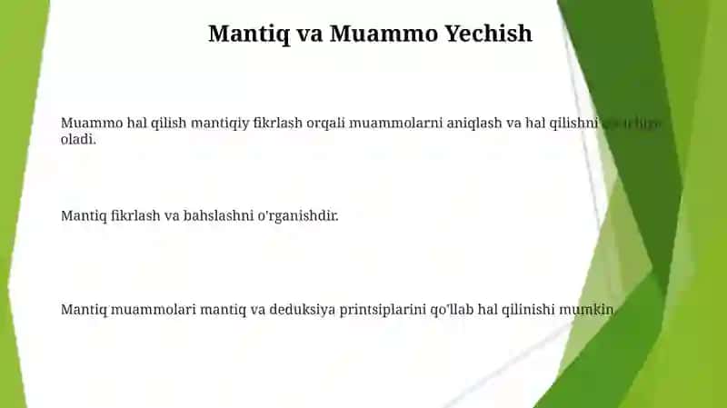 Mantiqiy masalalar 3