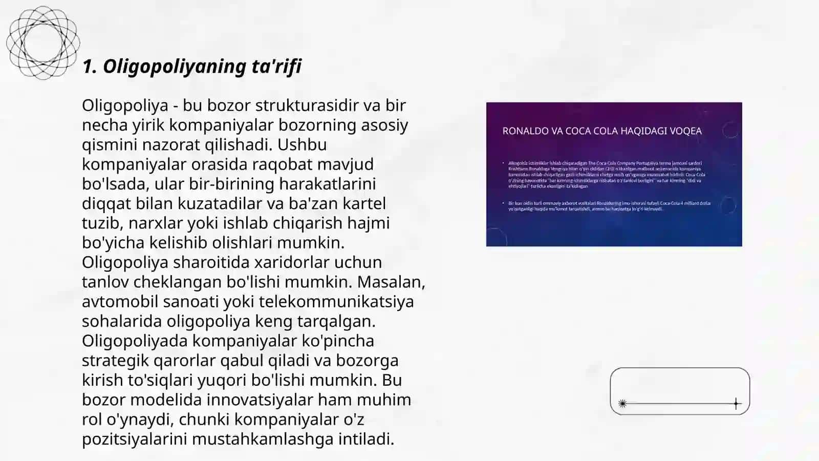 Oligapoliya va monopolistik raqobat 3