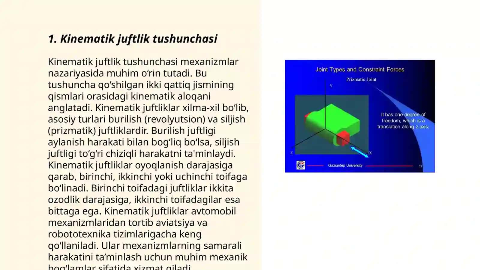Kinematik juftlar nazariyasi 3