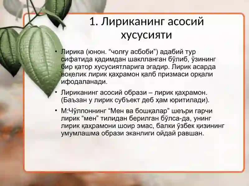 Лирик асар жиҳатлари(Эмили Дикинсон шеърияти) 3