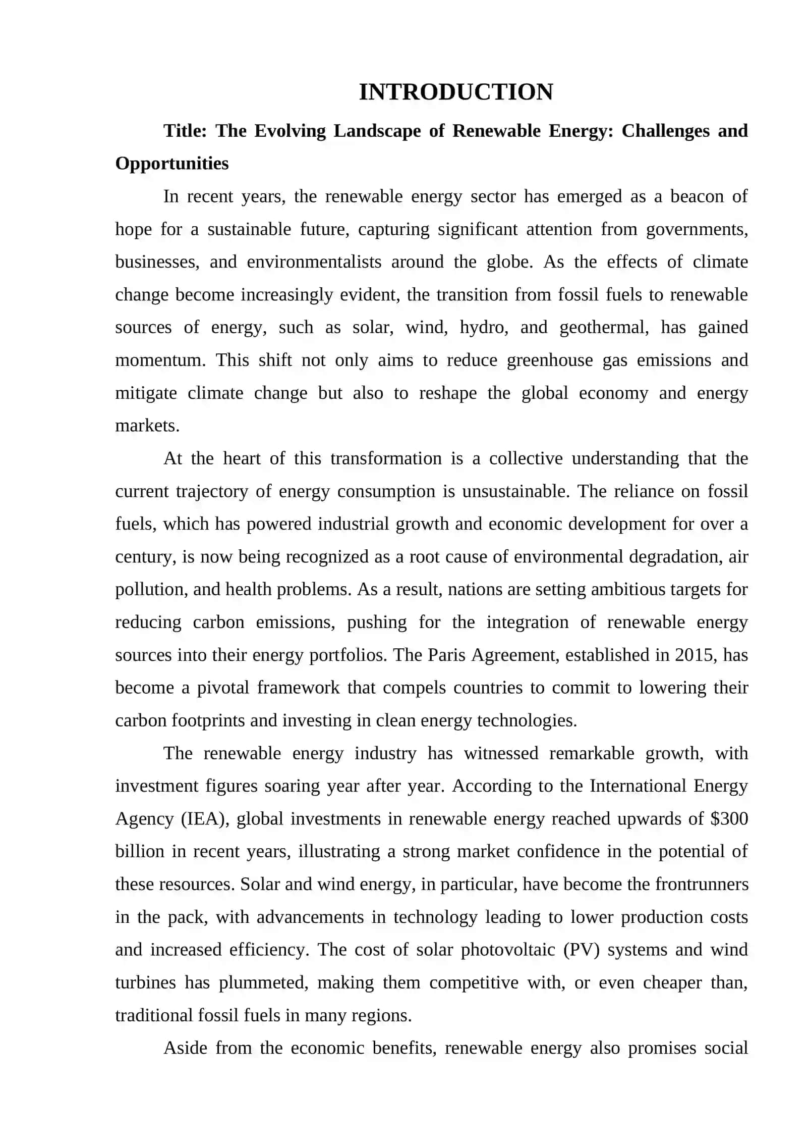 The Evolving Landscape of Renewable Energy: Challenges and Opportunities 3