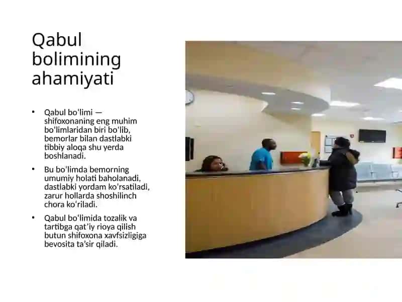 Qabul bo‘limining sanitar-epidemiologik tartibi 3