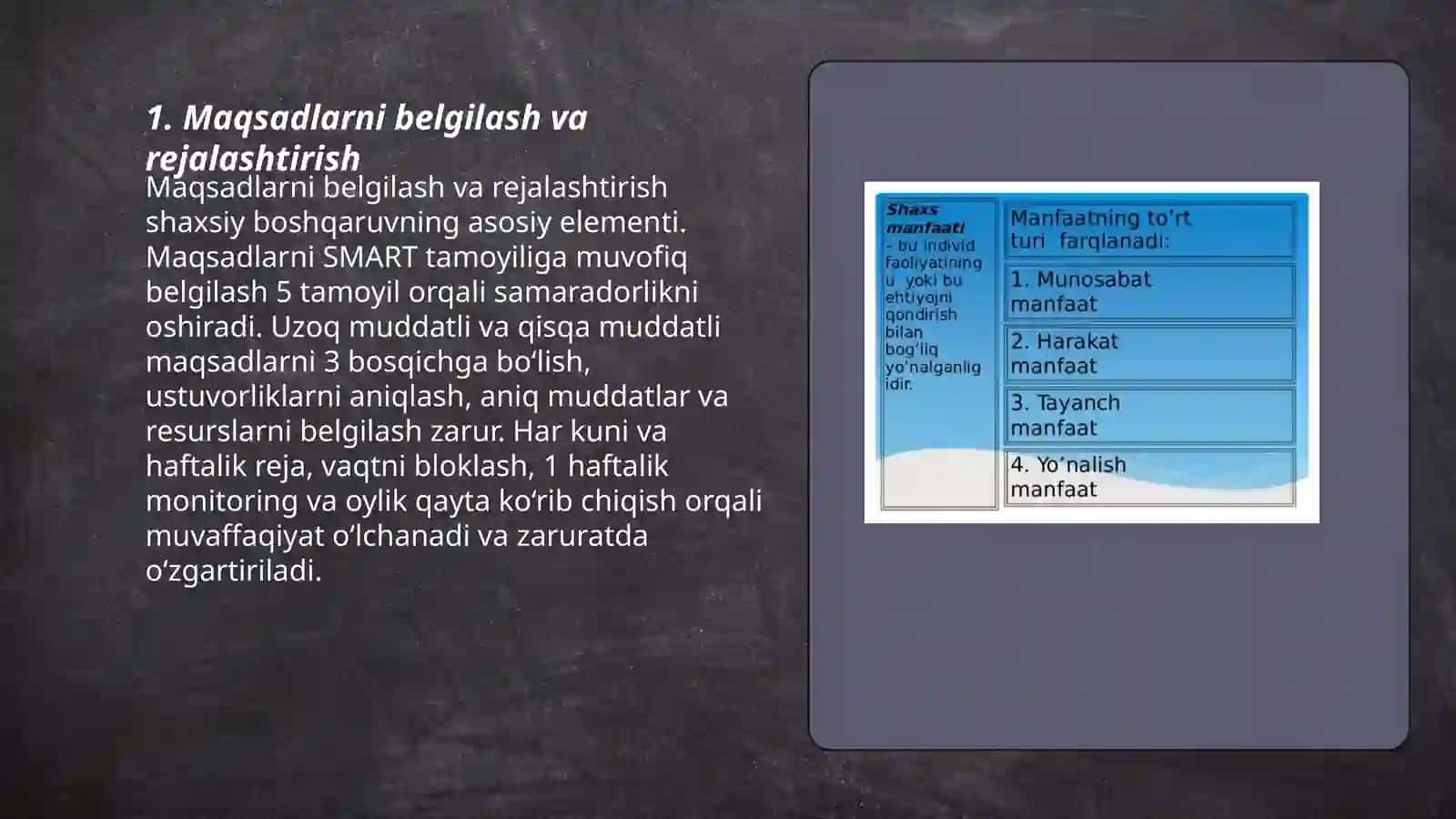 Shaxsning o'zini boshqarish strategiyalari 3