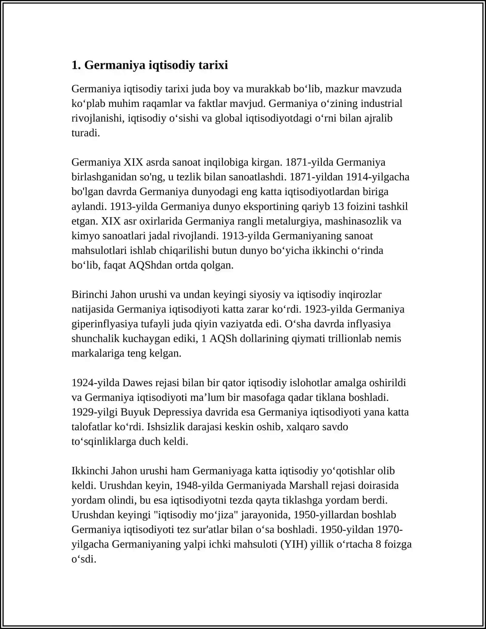 GERMANYA DAVLATINING IQTISODIY DARAJASI 3