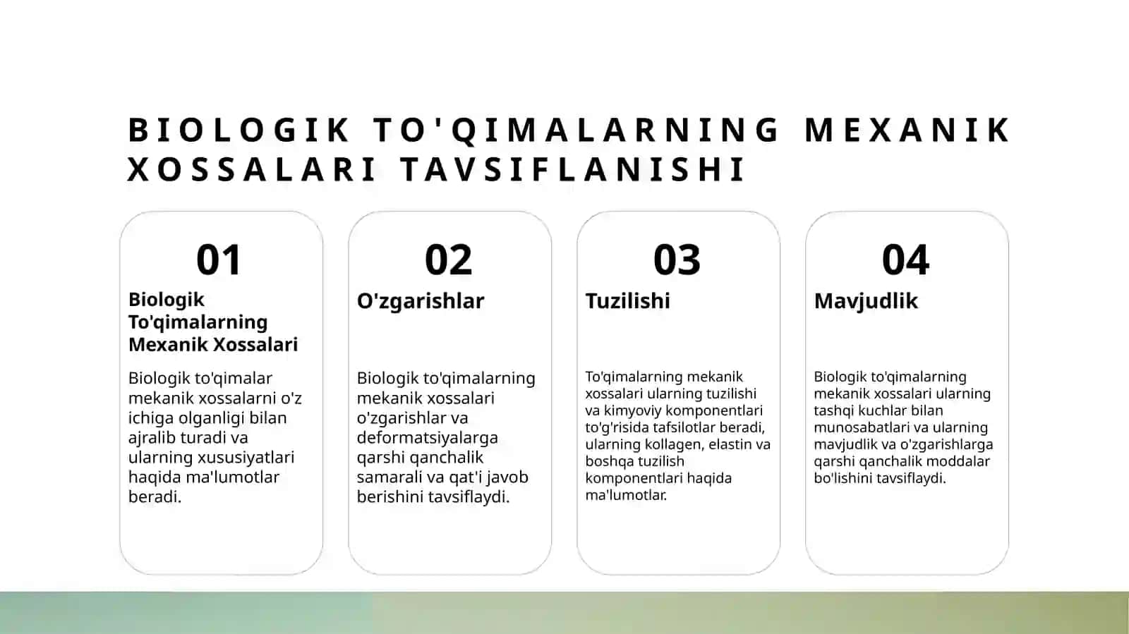 Biologik To'qimalarning Mexanik Xossalari 3
