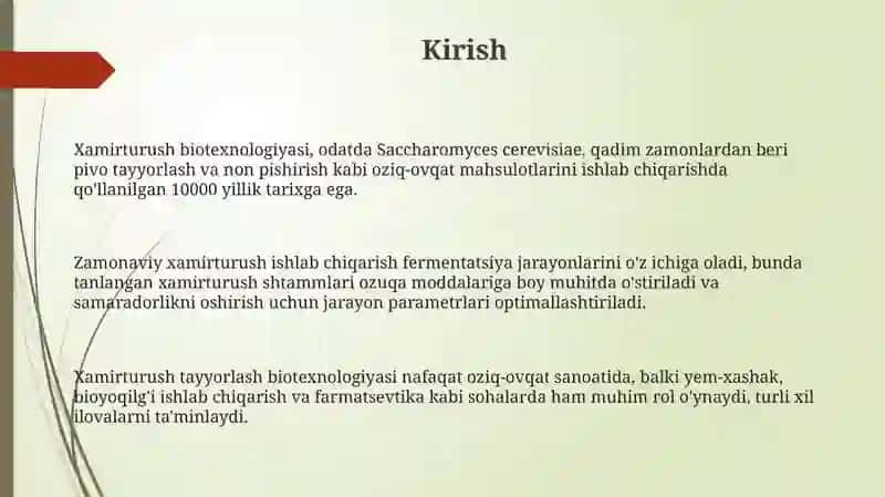 Xamirturush Biotexnologiyasi 3