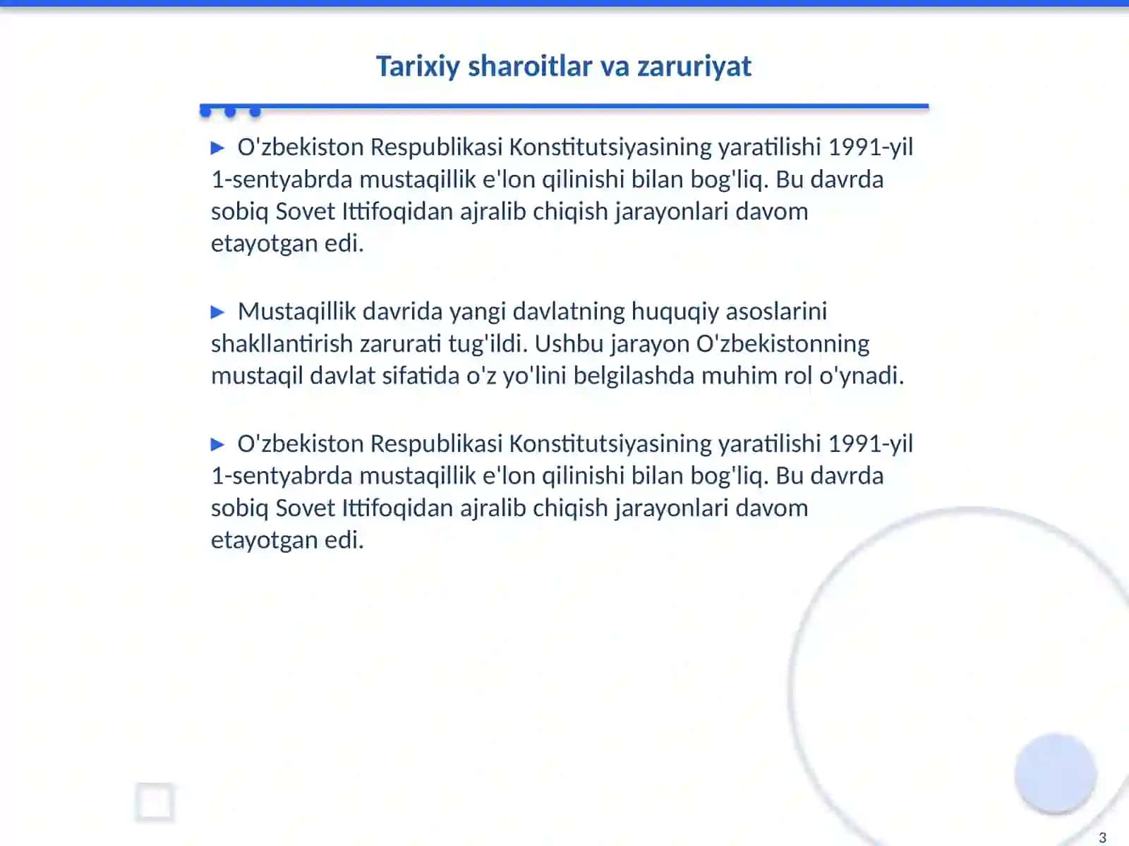 O'zbekiston Respublikasi Konstitutsiyasi 3