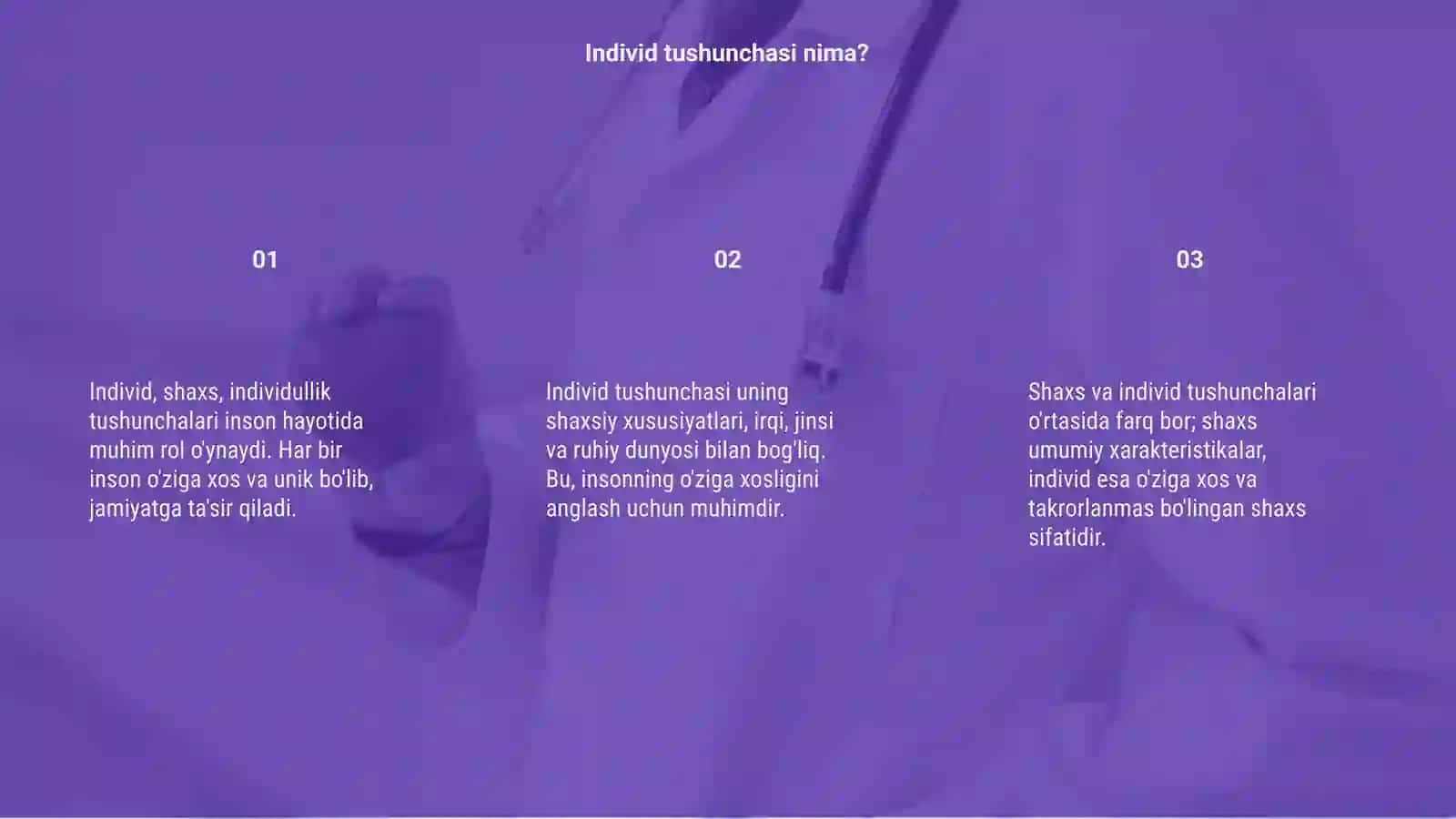 Individ,shaxs, individuallik tushunchalari 3