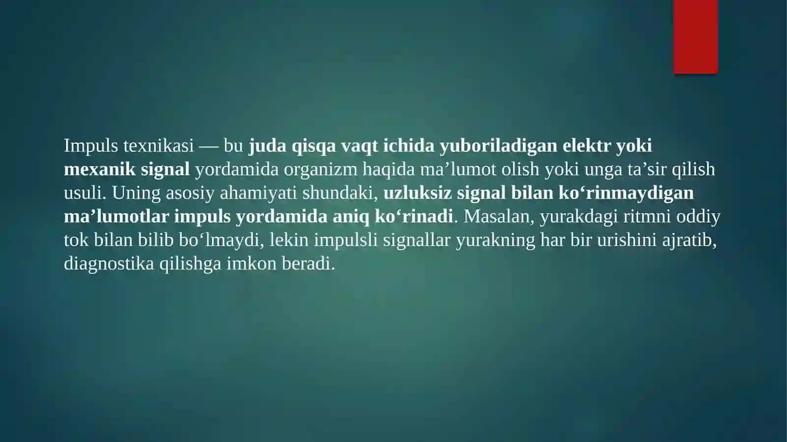 Impulstexnikasining biotibbiyotdagi amiyati va qollanilish sohalari 3