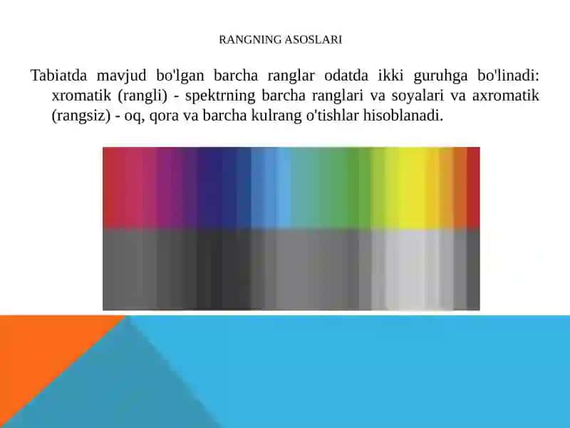 Rang. Rangfanining asoslari 3