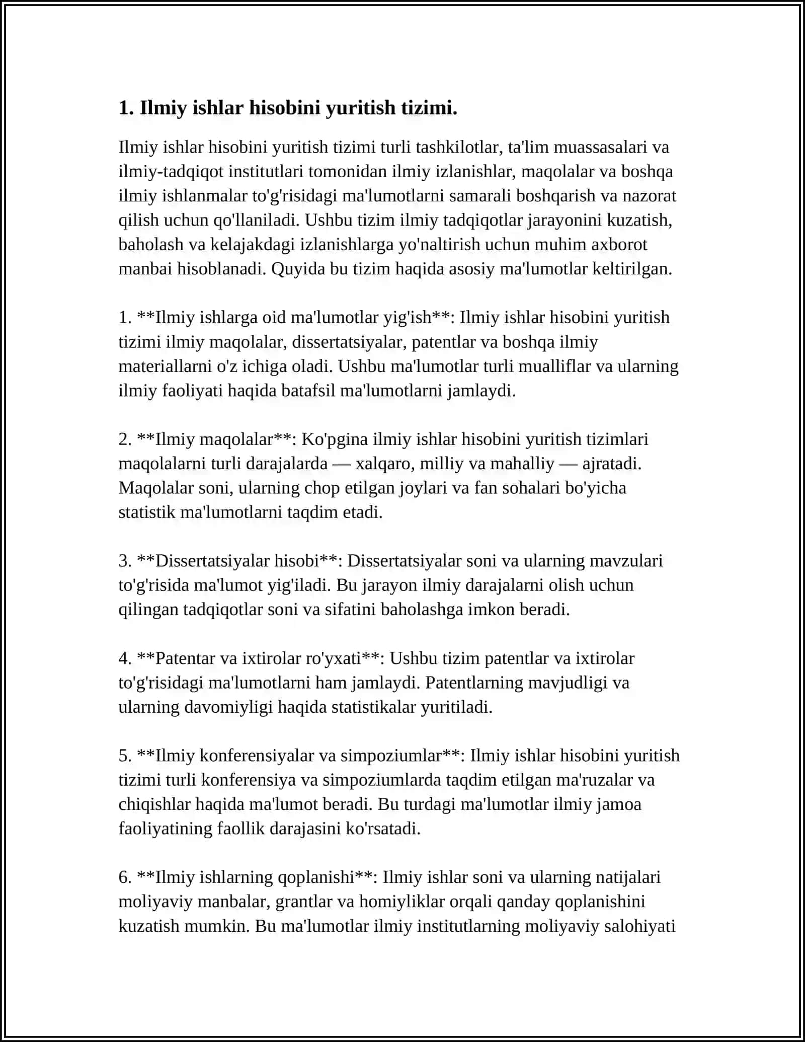 HARBIY TA'LIM MUASSASASIDA ILMIY ISHLAR HISOBINI YURITISH DASTURINI ISHLAB CHIQISH 3
