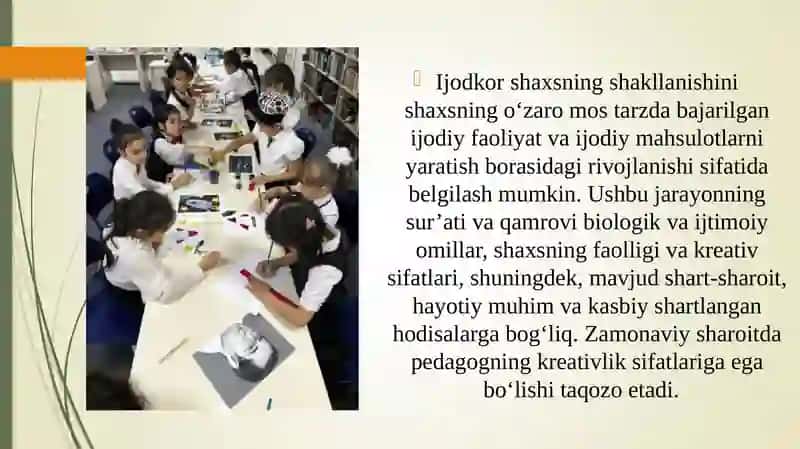 Kreativ pedagogikaning mazmuni (TAQDIMOT) 3