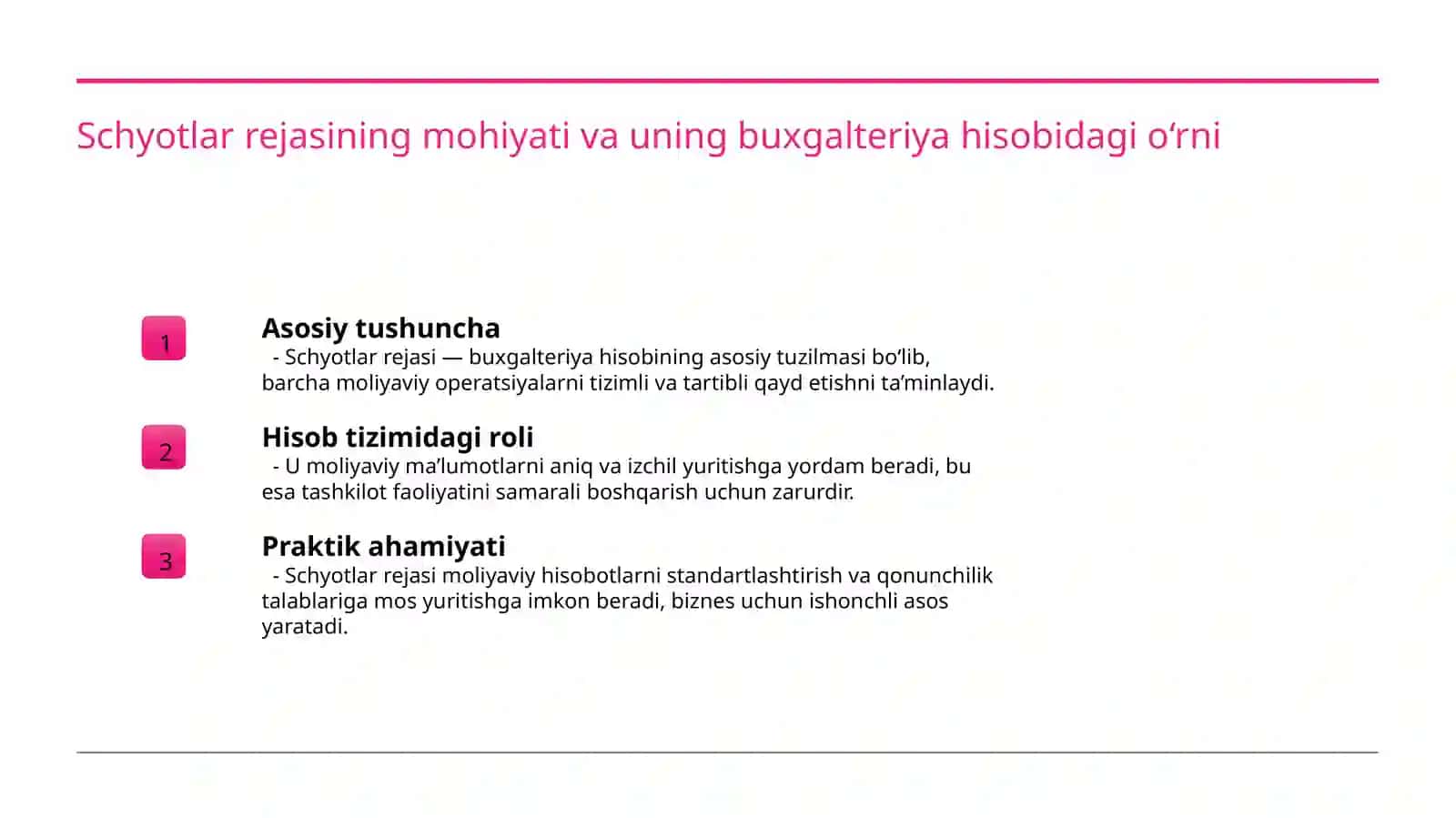 Buxgalteriya hisobining schyotlar rejasi 3