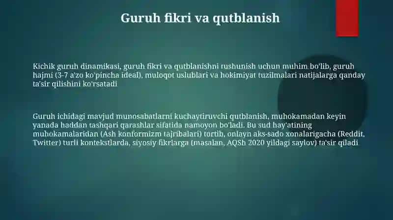 Kichik guruh psixologiyasi 3