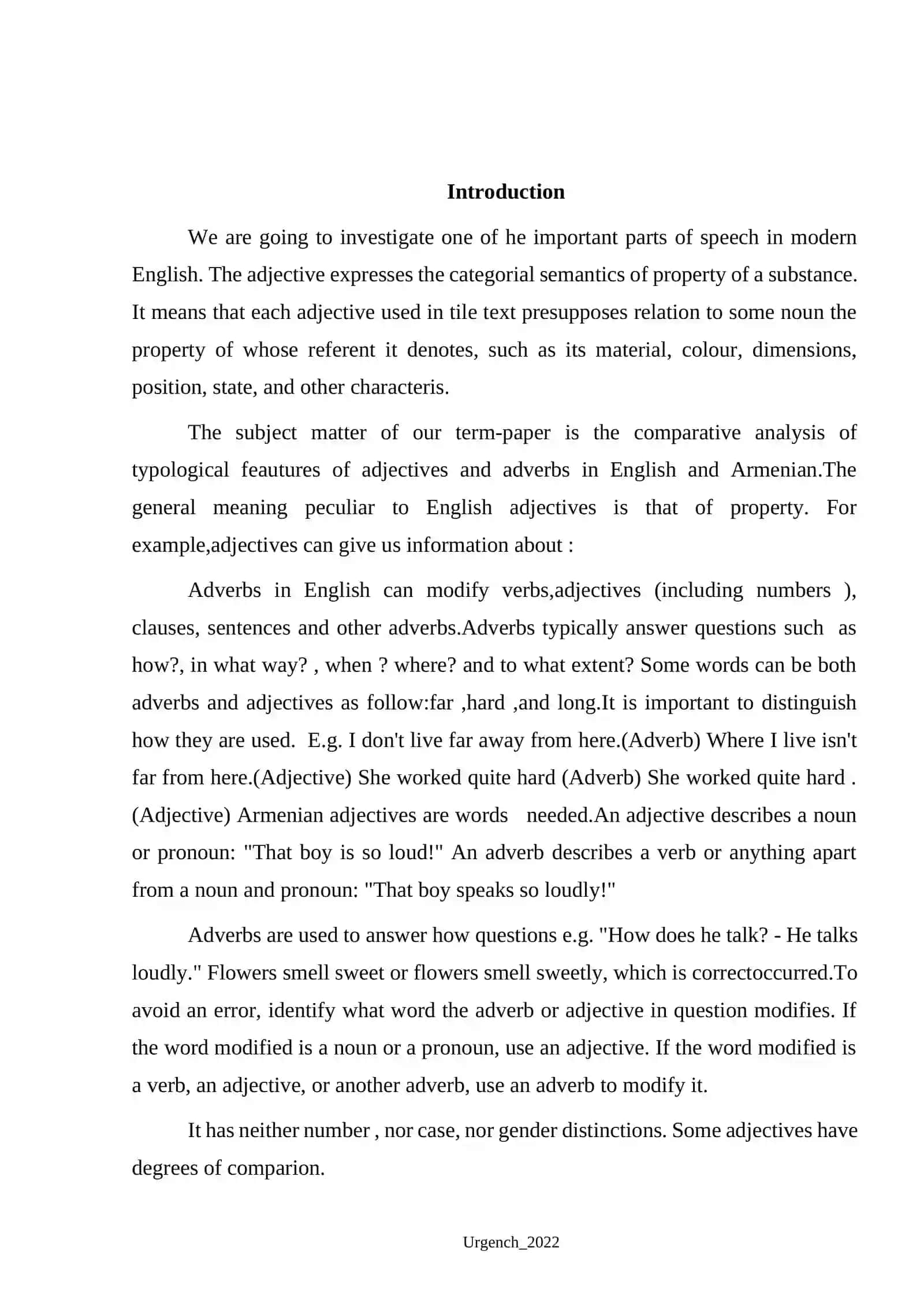 Adjective and Adverb. Category of degree 3