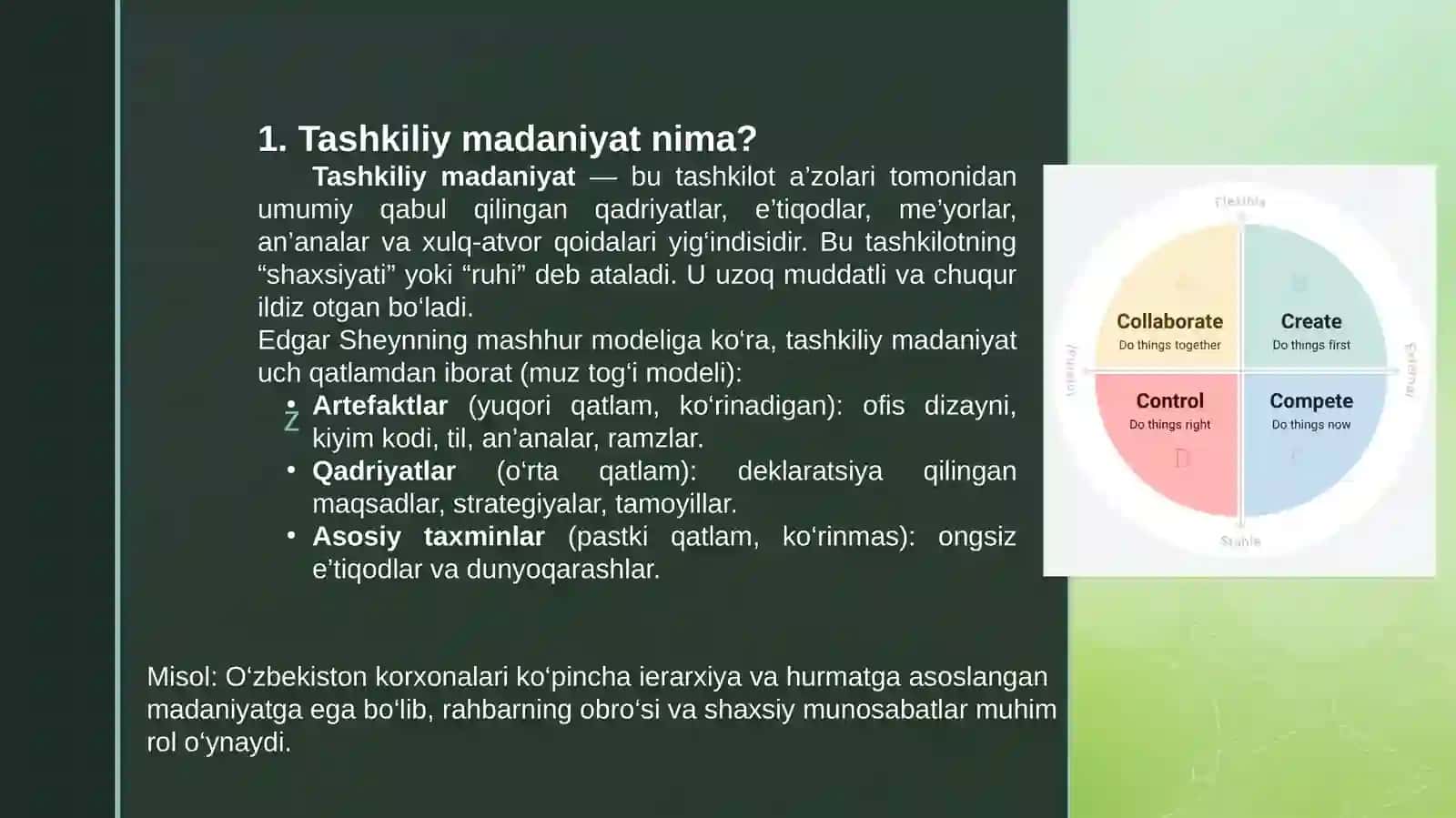 Menejmentda tashkiliy madaniyat va iqlim 3