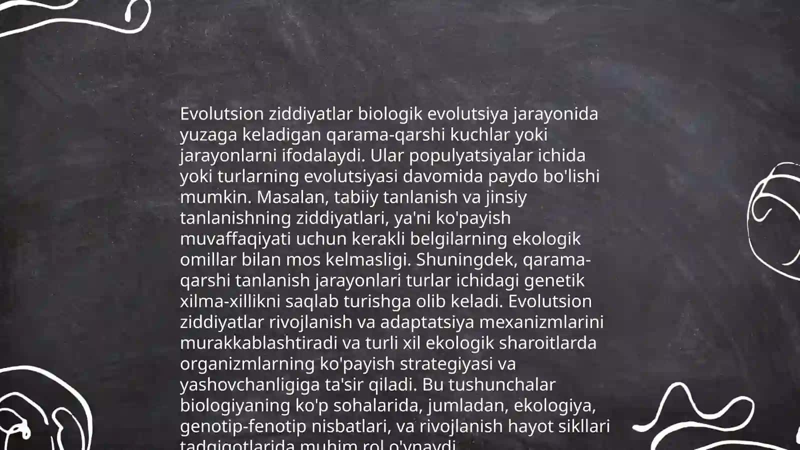 Evolutsion ziddiyatlar tushunchasi 3