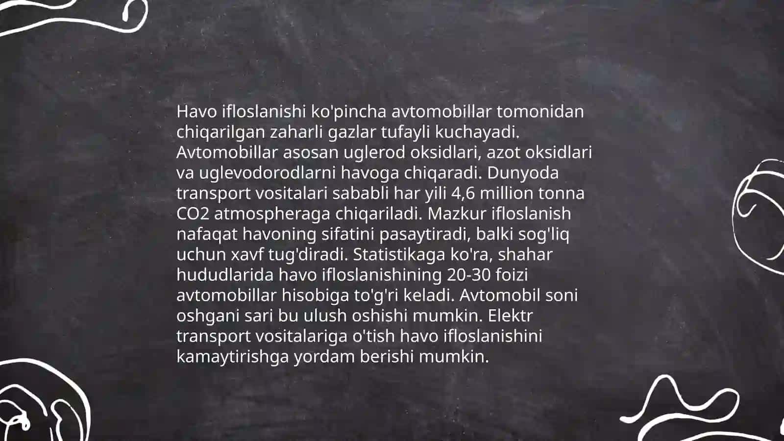 Transport sohasidagi ekologik muammolar 3