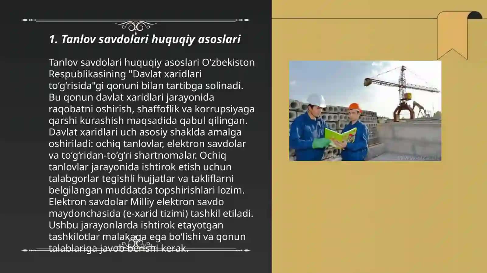 KAPITAL QURILISHDA TANLOV SAVDOLARI 3