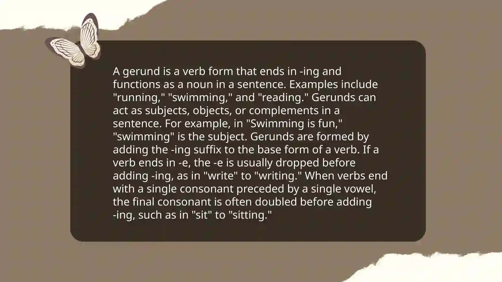 The use of the gerund 3