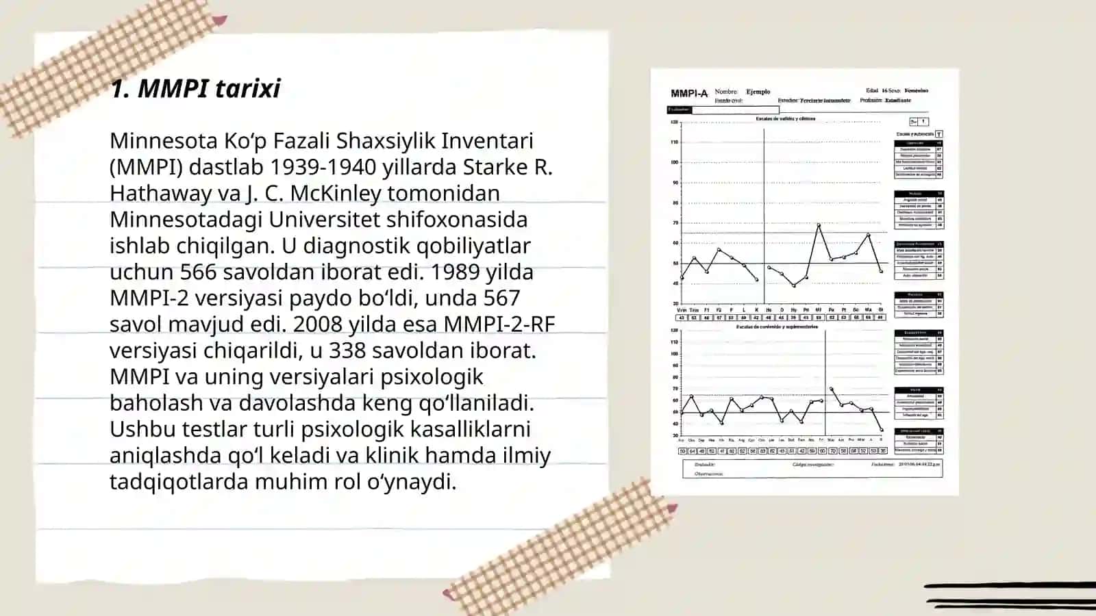 MMPI- (Minnesota Multiphase Personality Inventory) va uning modifikatsiyalari 3