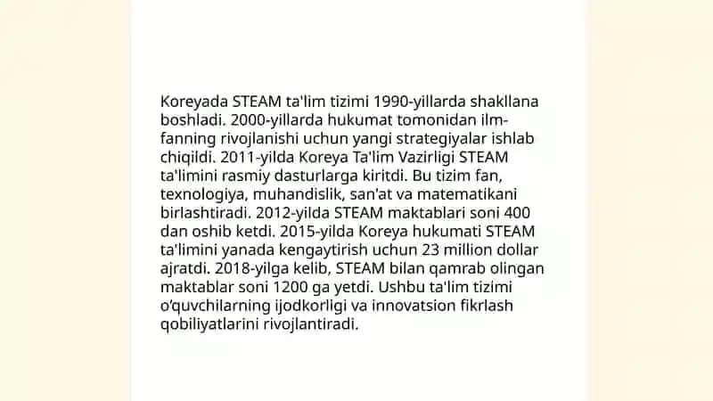 Koreada STEAM ta'lim tizimi 3