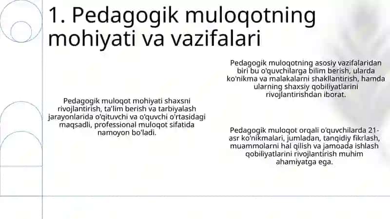 Pedagogik muloqotning o'zigaxosxususiyatlarivafunksiyalari 3