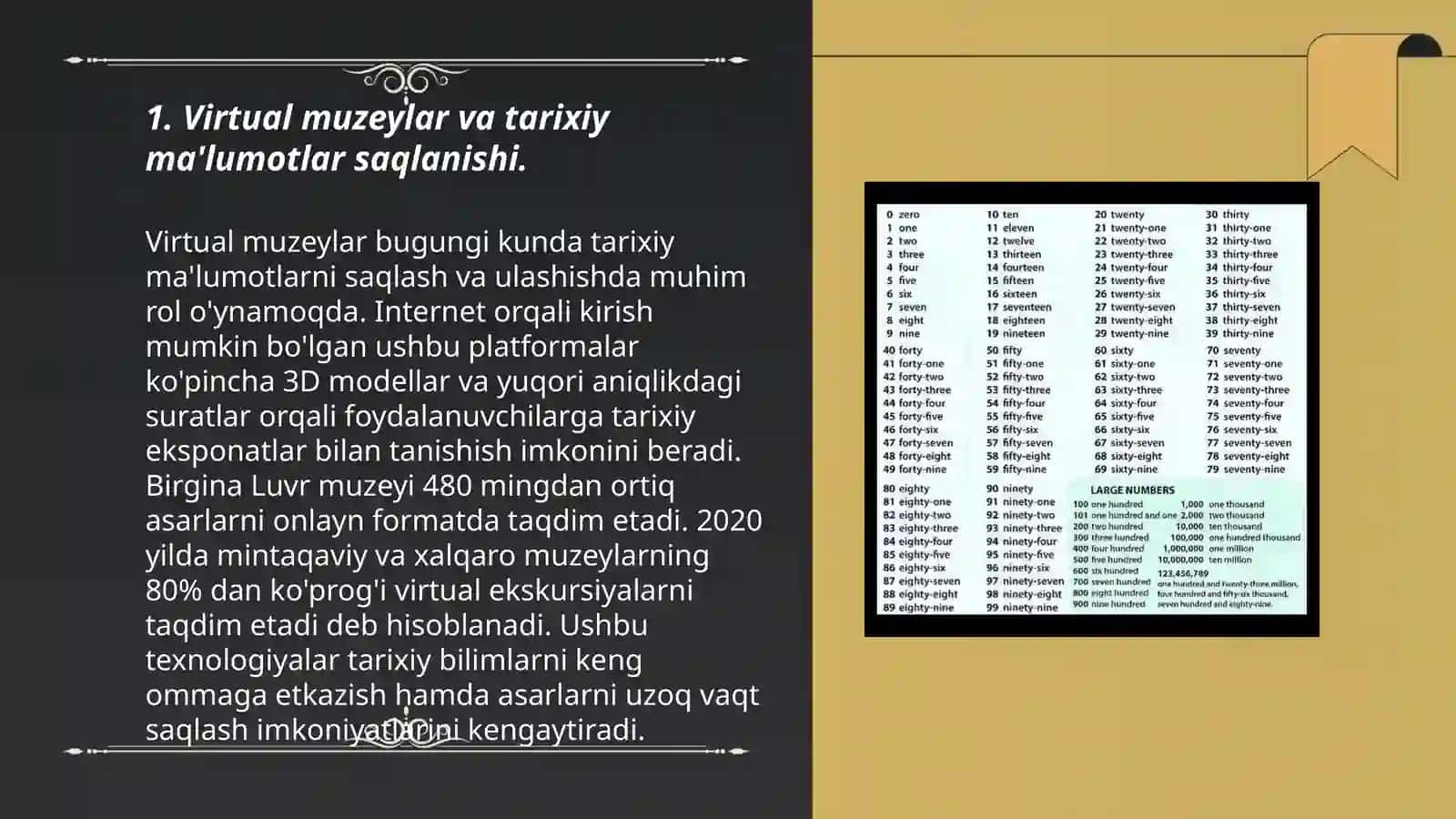 Virtual muzeylar va tarixiy ma'lumotlar saqlanishi 3