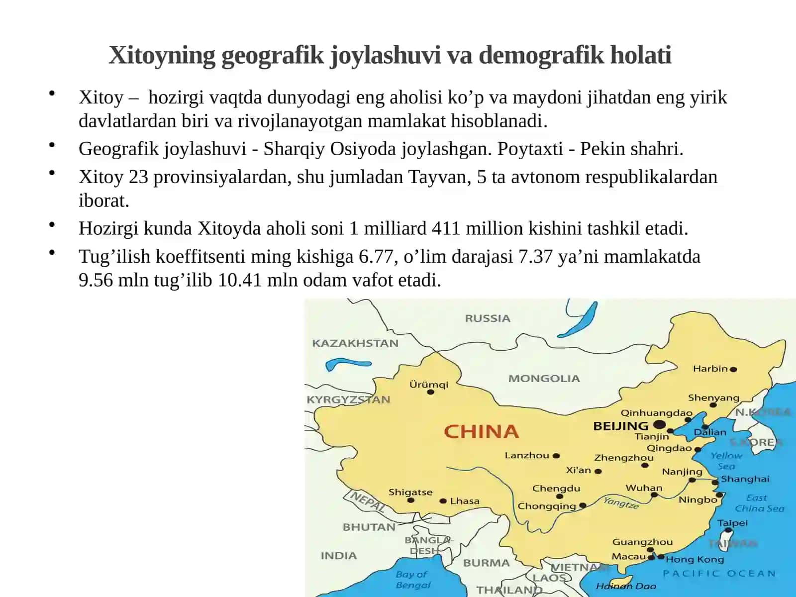 Xitoyning asosiy makroiqtisodiy ko’rsatkichlari 3